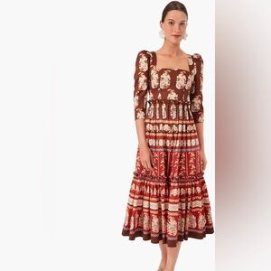 Cara Cara Blue Hill Dress in Paisley Maroon